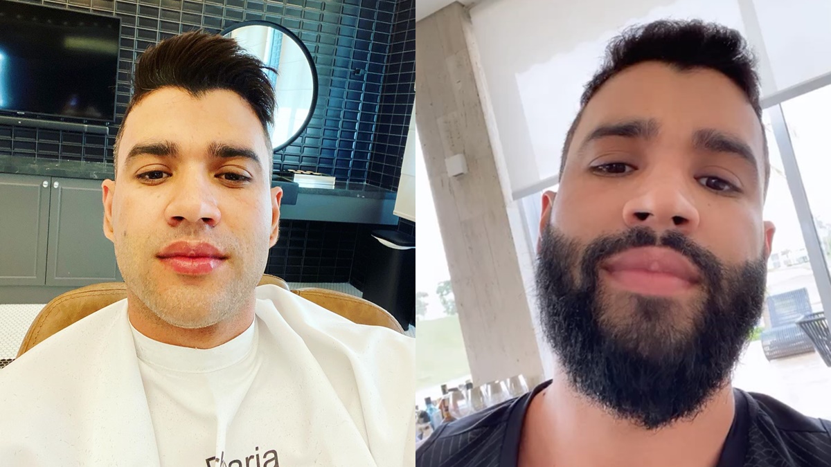 Gusttavo Lima surpreende fãs ao surgir sem barba e Andressa Suita