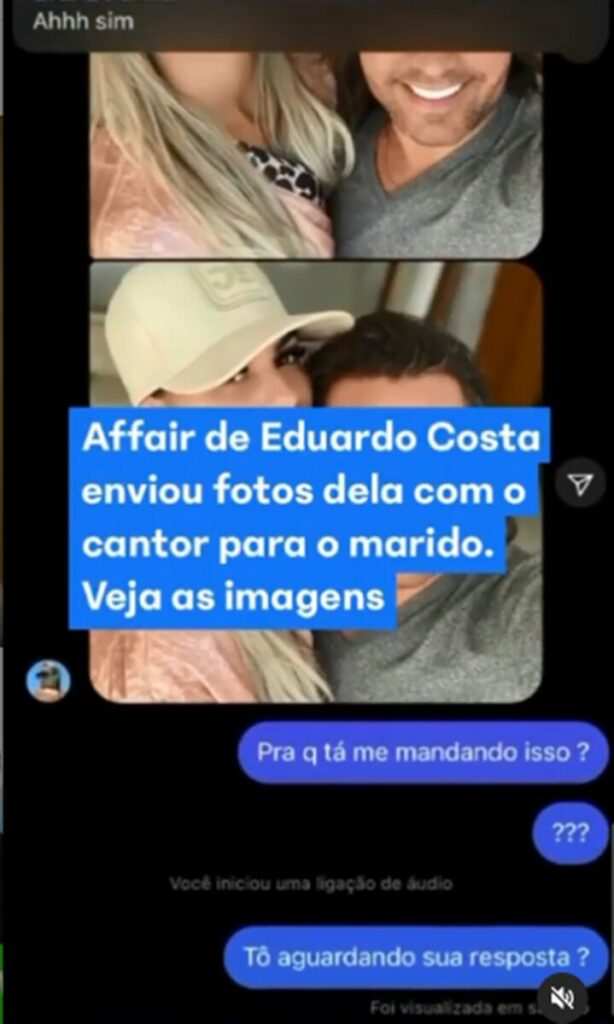 Suposta Affair De Eduardo Costa Diz Que Estava Casada Por Causa Dos