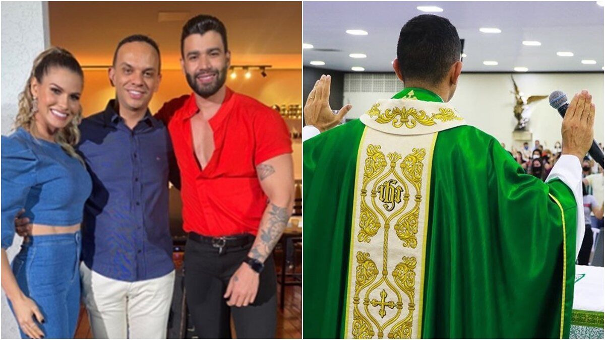 Padre que casou Gusttavo Lima e Andressa Suita faz oração para o casal:  